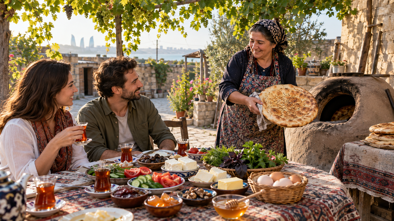 Azerbaijan Village Breakfast and Tandoor Bread Experience from Baku